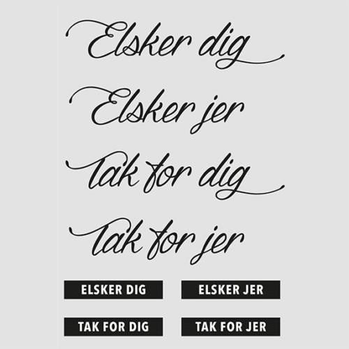 Elsker dig - Clear Stamp